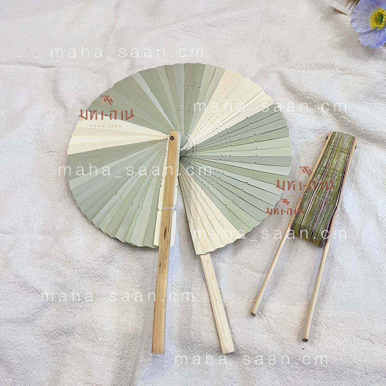 พัดพับใบตาล คละสี พัดทำมือ พัดมินิมอล พัดสาน ของชำร่วยงานแต่ง 🎏
