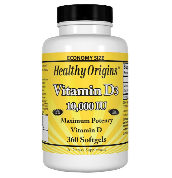 Healthy Origins, Vitamin D3, 10,000 IU, 360 Softgels