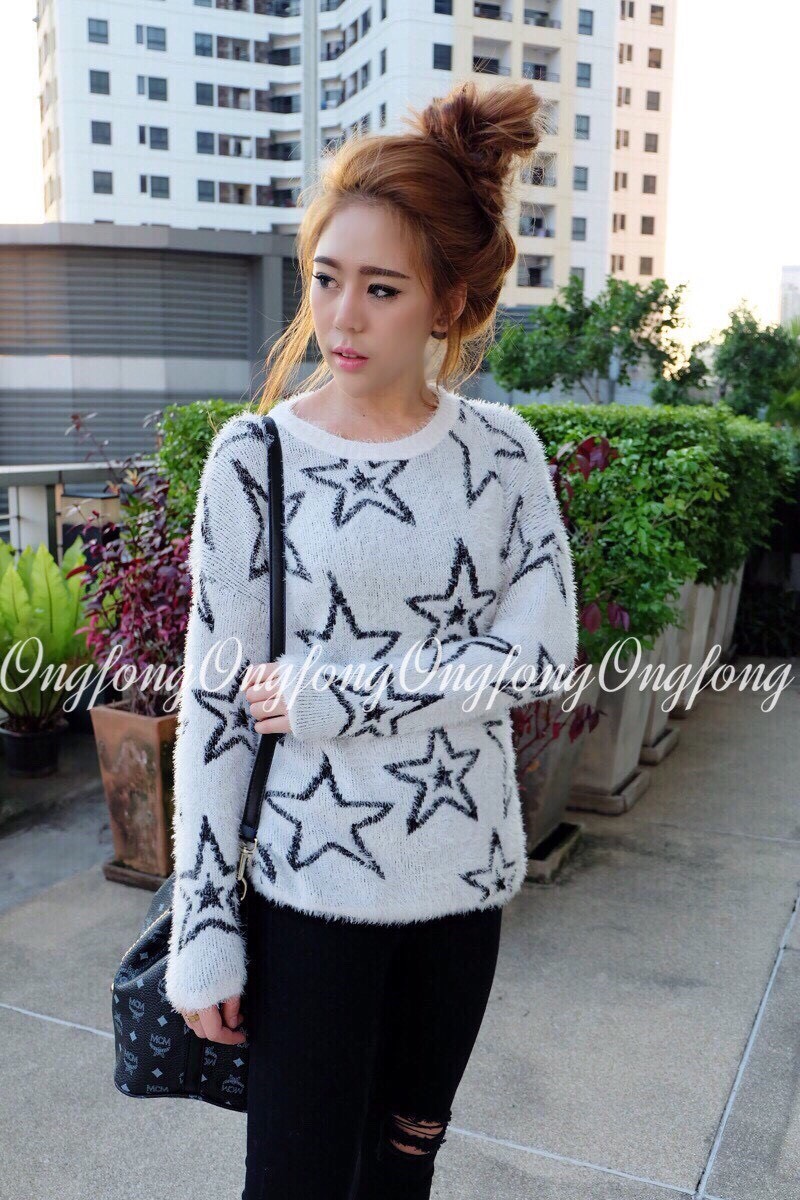 มินิเดรสเก๋ๆ เดรสแขนยาว ปักรูปดาวสวยเก๋