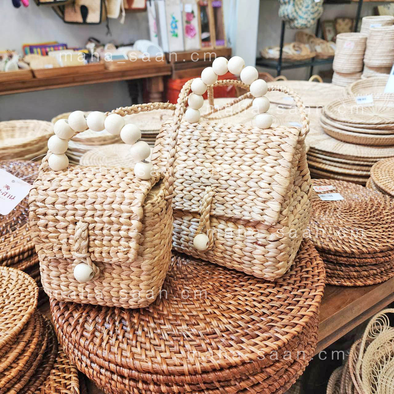 กระเป๋าสานผักตบชวา ฝาพับ สะพาย แฮนด์เมด เด็กและผู้ใหญ่💌