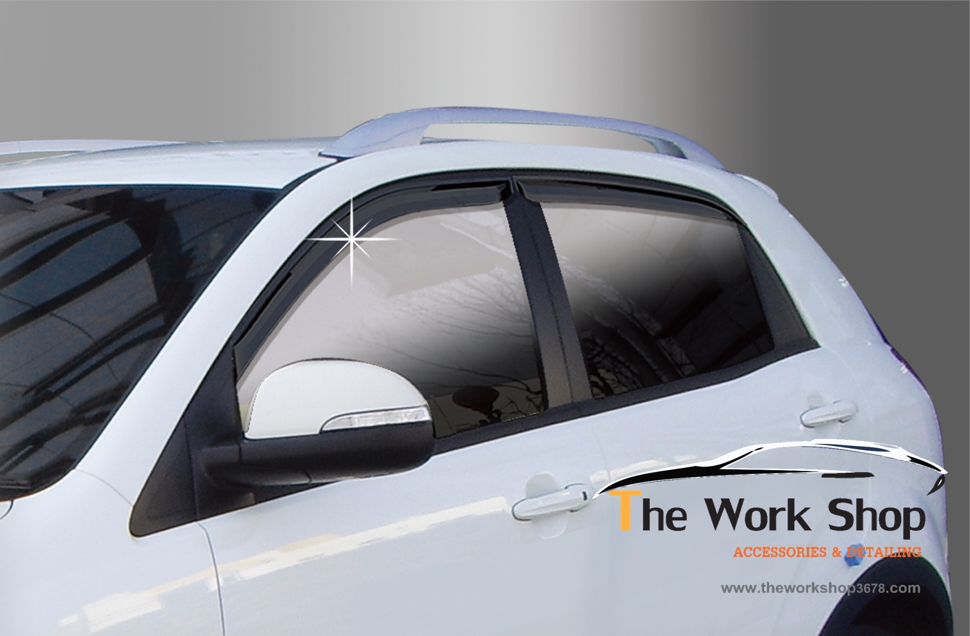 Smoke Door Visor for Korendo ( กันสาดสีดำ )