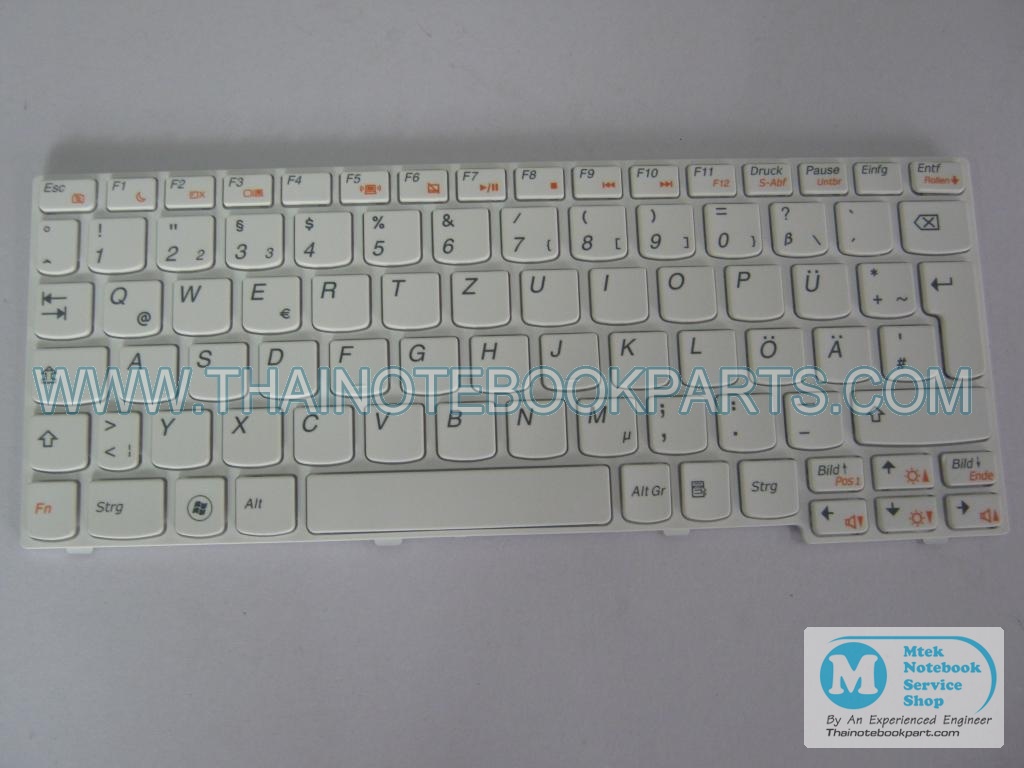 MT03354 คีย์บอร์ดโน๊ตบุ๊ค โน๊คบุ๊ต IBM Lenovo IdeaPad S10-3 series 25009924, MP-0A, T1S-US us Notebook Keyboard (แป้นพิมพ์ ภาษาอังกฤษ สินค้าใหม่ สีขาว) 1