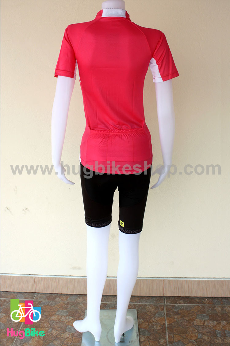 ชุดจักรยานผู้หญิงแขนสั้นขาสั้น Mavic 16 (02) สีชมพูบานเย็น