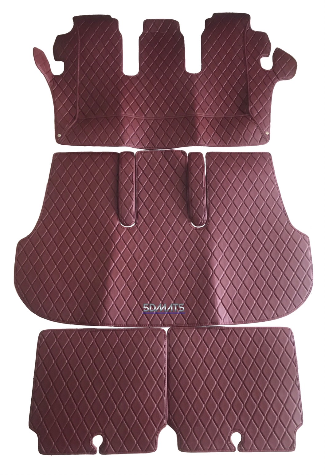 พรมปูพื้นรถยนต์5D New Fortuner 2016 ลาย RICH สีไวน์แดง เต็มคัน เสริมใยดักฝุ่น