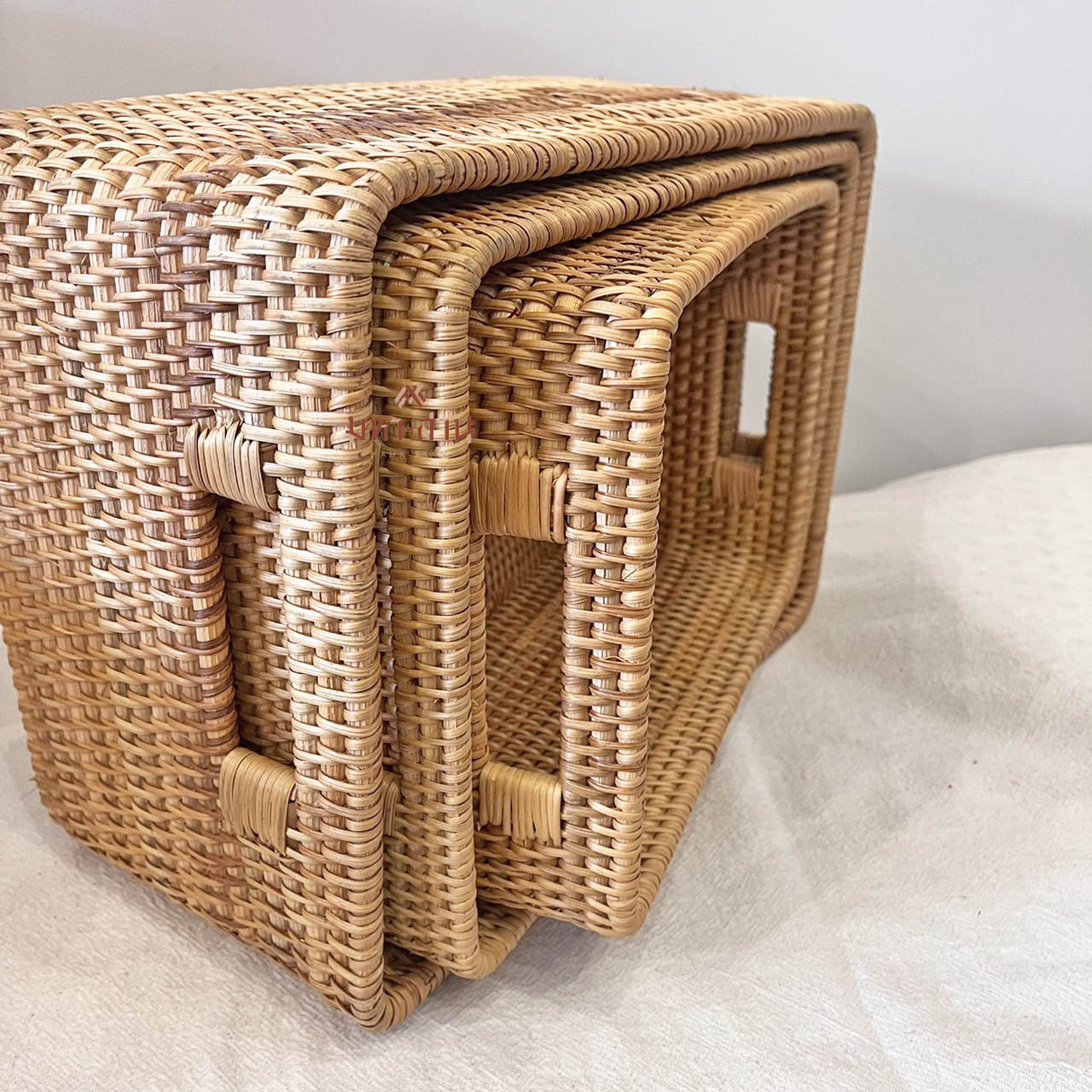 กล่องหวาย ตะกร้าเก็บของ พร็อพถ่ายรูป rattan tray🤎
