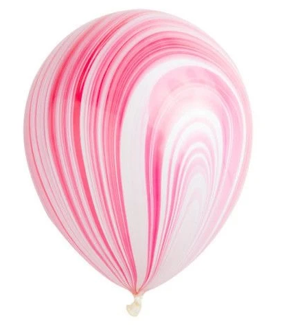 ลูกโป่งหินอ่อน 11 นิ้ว สีชมพู /11 Qualatec Marble Pink 1แพค 25 ใบ
