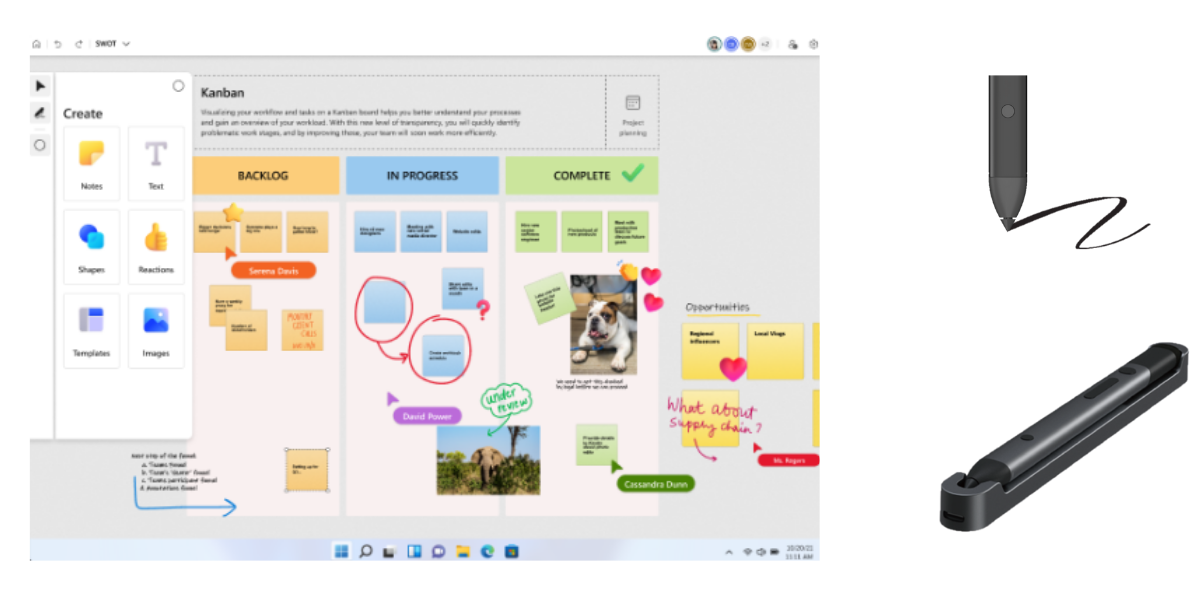 แนะนำตัวอย่างหน้าตา Microsoft Whiteboard