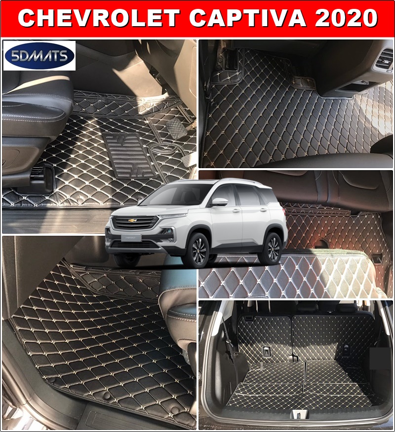 พรมปูพื้นรถยนต์CHEVROLET CAPTIVA 2020 พรม6D สีดำด้ายครีม เต็มคัน เข้ารูป100% st