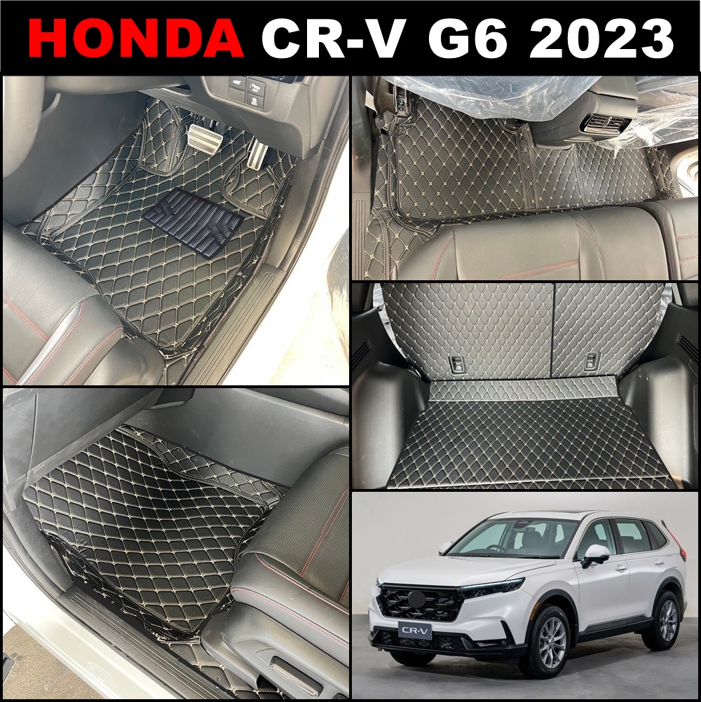 พรมปูพื้นรถยนต์ 6D HONDA CR-V G6 2023 พรม6D สวยงาม กันเปื้อน กันฝุ่น ได้ดี เข้ารูป เต็มคัน