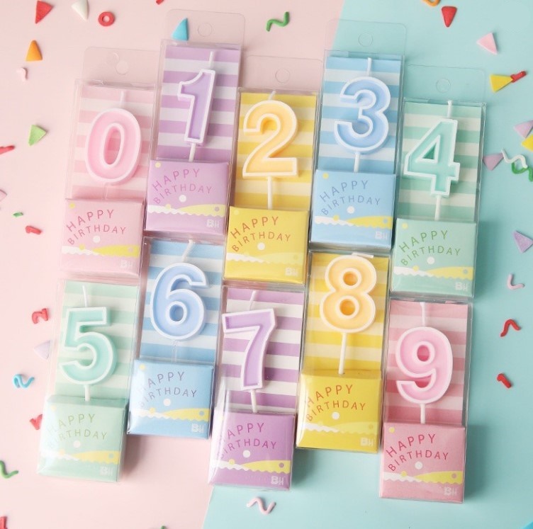 เทียนวันเกิดตัวเลข สีพาสเทลน่ารักๆ