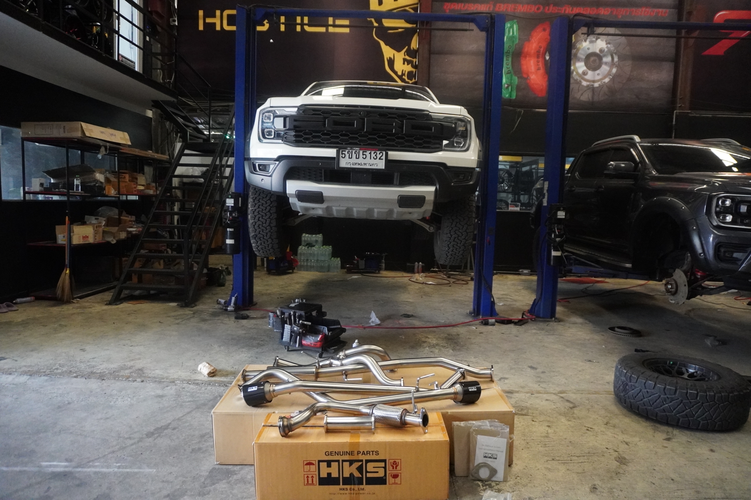 ท่อ HKS ใส่ RAPTOR ดีเซล+ดาวไปป์ FULL SET ของแท้ที่ STEP9