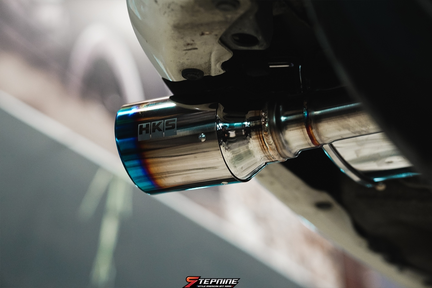 ท่อ HKS ปลายไทเทเนียม ของแท้จากญี่ปุ่น ใส่ JAZZ รหัส ZH002 ที่ STEP9