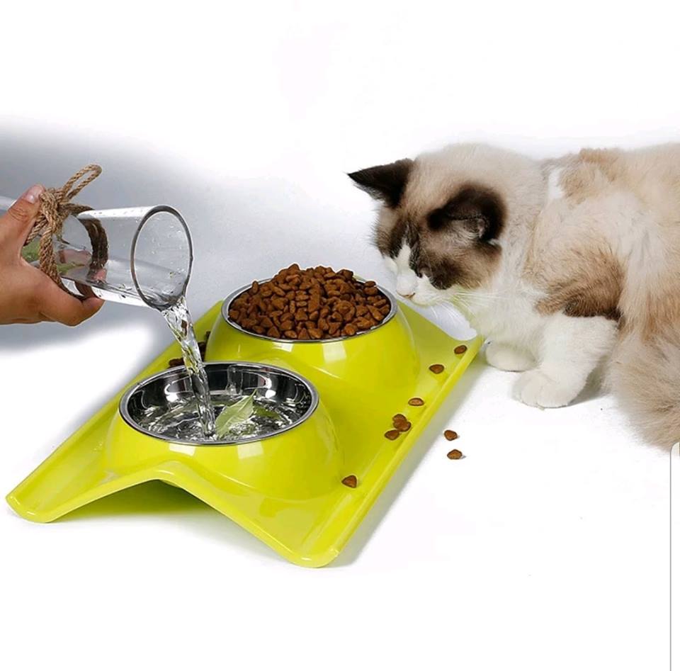 ชามคู่ให้อาหารน้ำ สำหรับสัตว์เลี้ยง