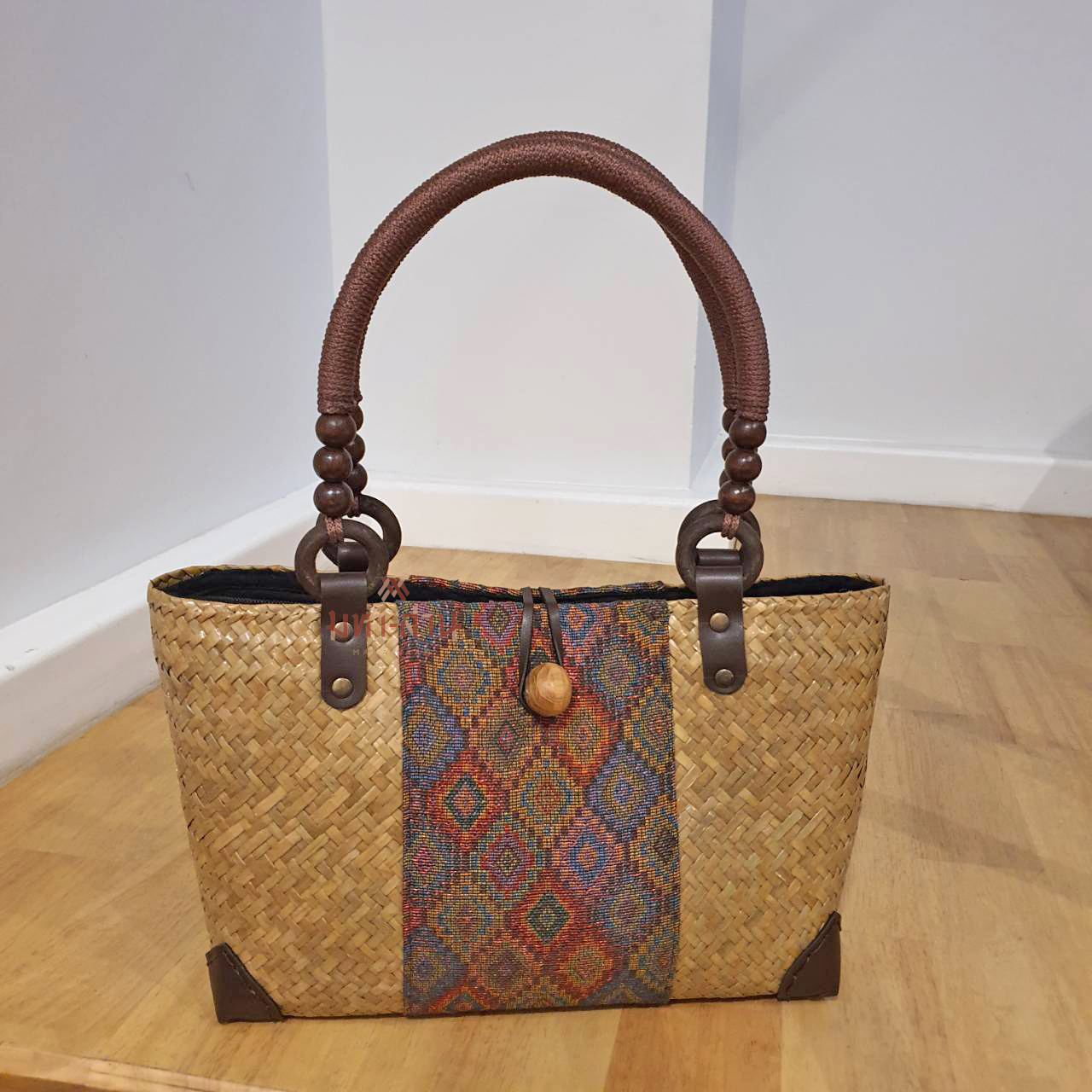 กระเป๋ากระจูด กระเป๋าหูลูกปัด กระเป๋าถือ กระเป๋าผ้าไทย กระเป๋าคุณนาย 👜 คละลาย