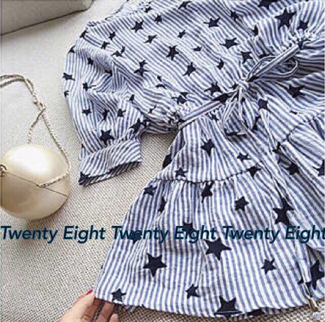 เดรสสั้นผ้าทอลายดาว