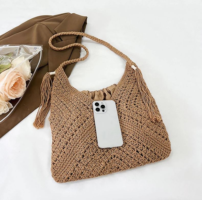 กระเป๋าเชือกถักนุ่ม สะพาย ทรงสวยเก๋ ใช้ได้หลายโอกาส 🔖