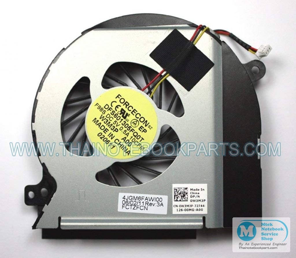 MT09111 พัดลมระบายความร้อนโน๊ตบุ๊ค Dell XPS 15 L501X, Dell XPS L501X DFS601305FQ0T Cooling Fan (Use)(สินค้ามือสอง) 2