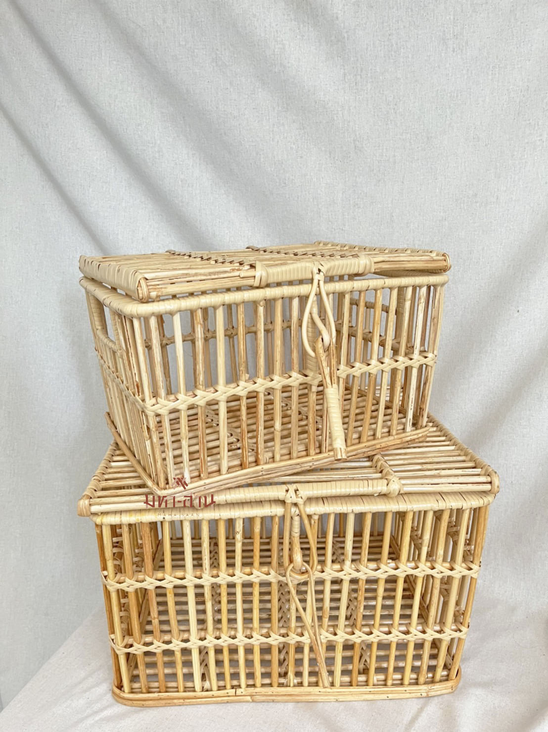 ตะกร้าหวายฝาปิด ตะกร้าใส่ของ ตะกร้ามินิมอล ตะกร้าสัตว์เลี้ยง ตะกร้าท้ายรถ ตะกร้าจักรยาน 🧺