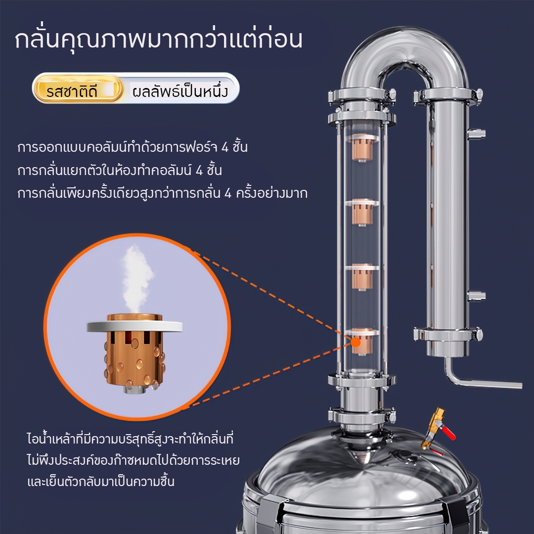 Yantai-09 เครื่องกลั่นน้ำมันหอมระเหย กลั่นสุรา กลั่นแอลกอฮอล์