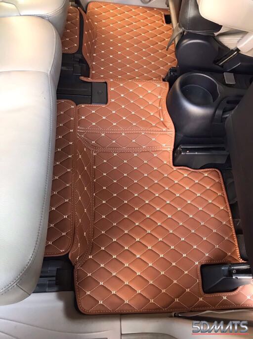 พรมปูพื้นรถยนต์6D MITSUBISHI SPACE WAGON สีน้ำตาลอ่อน เต็มคัน