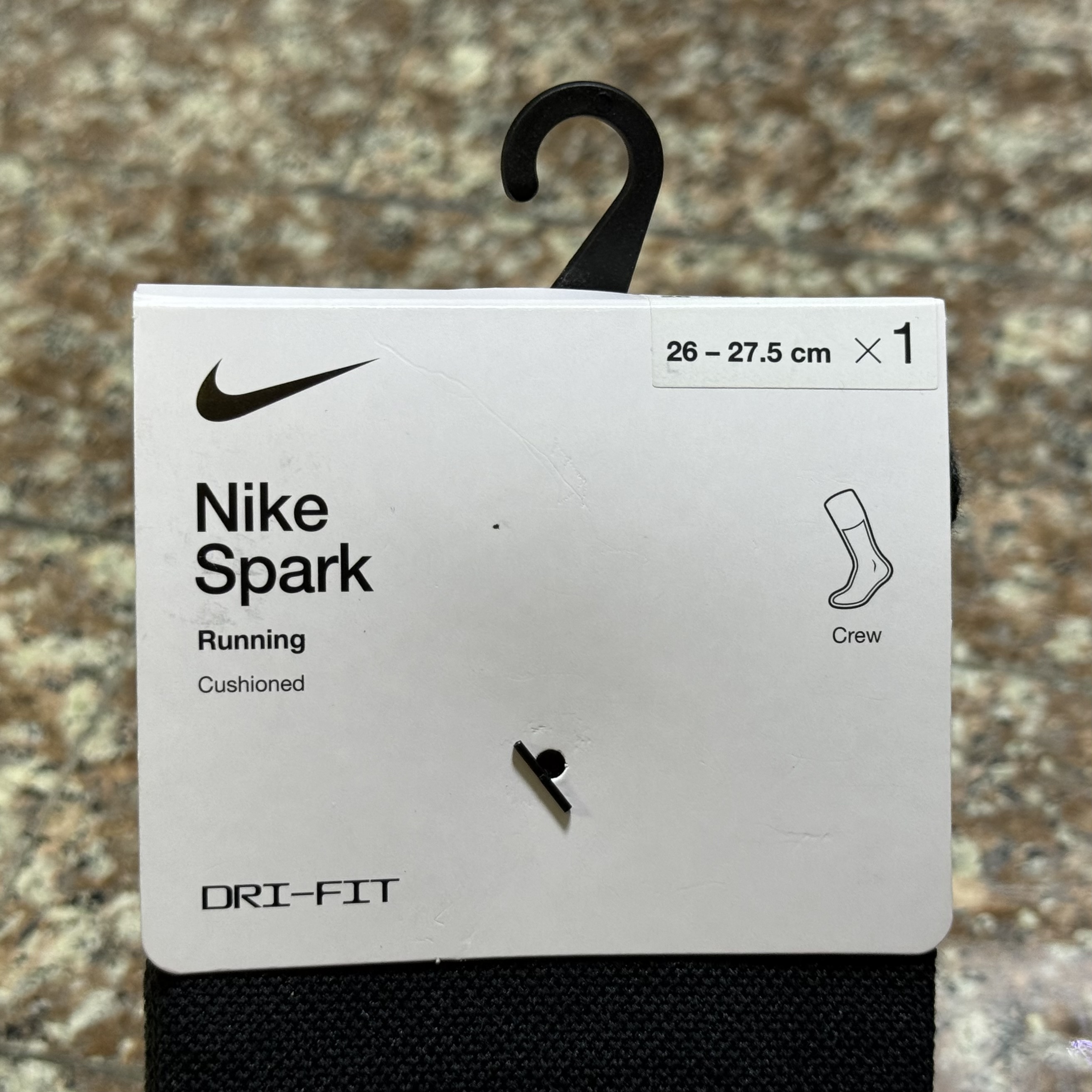 ถุงเท้าวิ่ง Nike Spark Cushioned Crew Running Socks ‘BLACK’ (M,L)