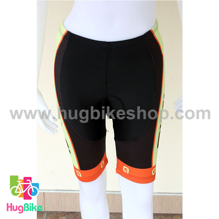 กางเกงจักรยานผู้หญิงขาสั้น ALE 16 (11) สีเขียวดำส้มลายฟองน้ำ