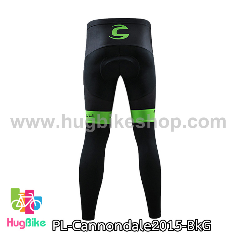 กางเกงจักรยานขายาวทีม Cannondale 15 สีดำเขียว