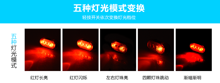 ไฟท้ายจักรยาน HJ รุ่น HJ-037 ชาร์ต USB