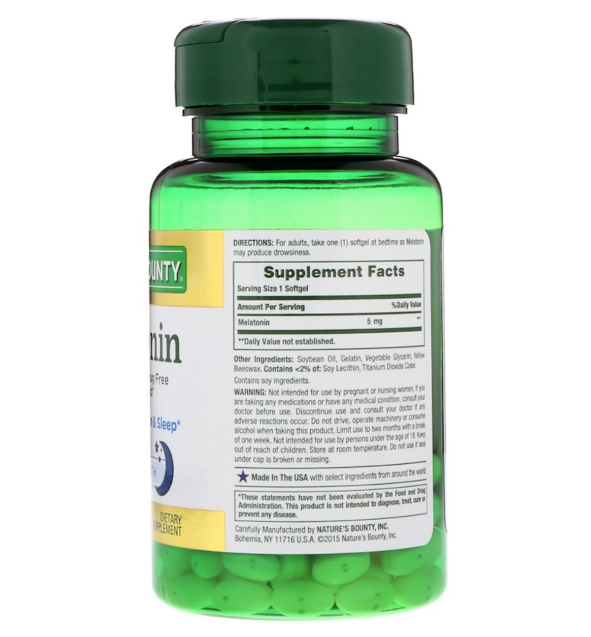 Nature's Bounty, Melatonin, 5 mg, 90 Rapid Release Softgels