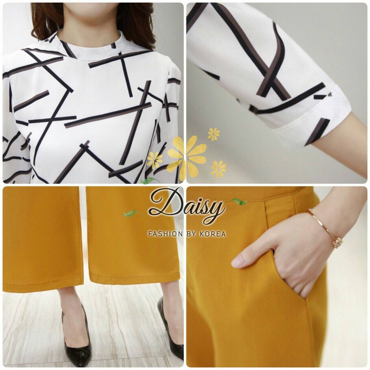 ชุดเซทเสื้อ+กางเกงกระโปรง