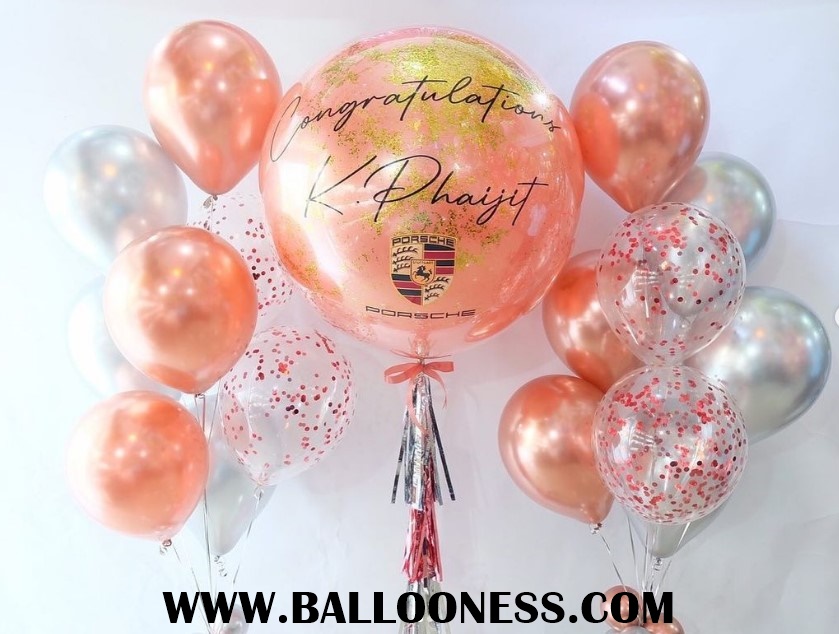 เซทลูกโป่งแสดงความยินดี ขนาด36นิ้ว + ช่อลูกโป่ง 8ลูก 2ช่อ / Set Balloon Congrats 36" + 2Bunch