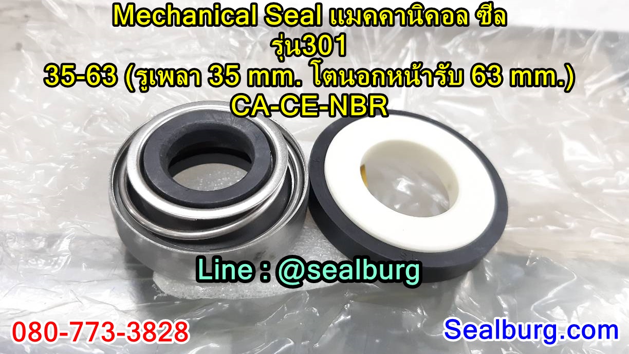 Mechanical Seal แมคคานิคอล ซีล : รุ่น301 : 35-63 CA-CE-NBR