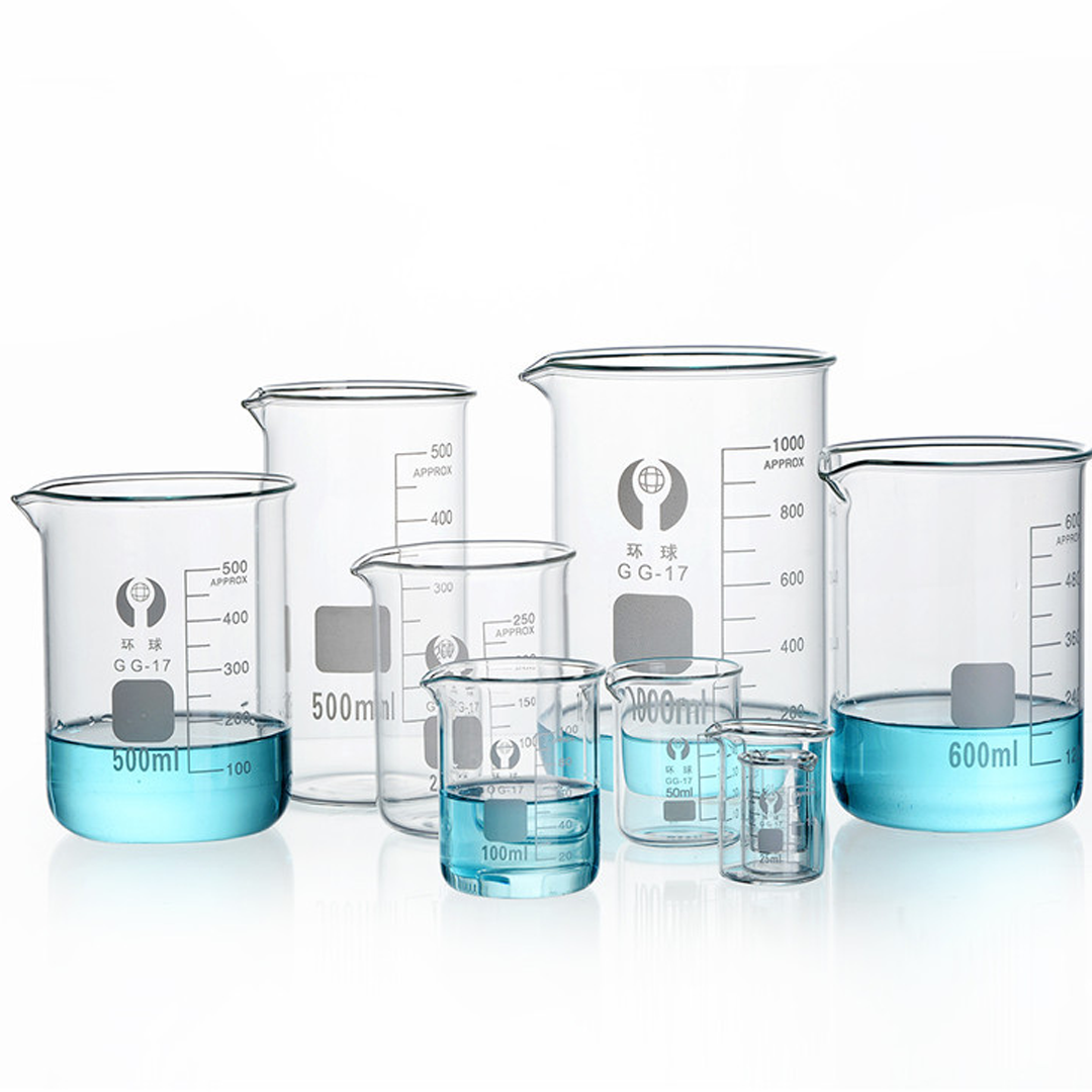 🔅beaker บีกเกอร์ แก้ว ขนาด 25 ml 50ml 100ml 250ml 1000ml Glass Beaker (Borosilicate Glass)