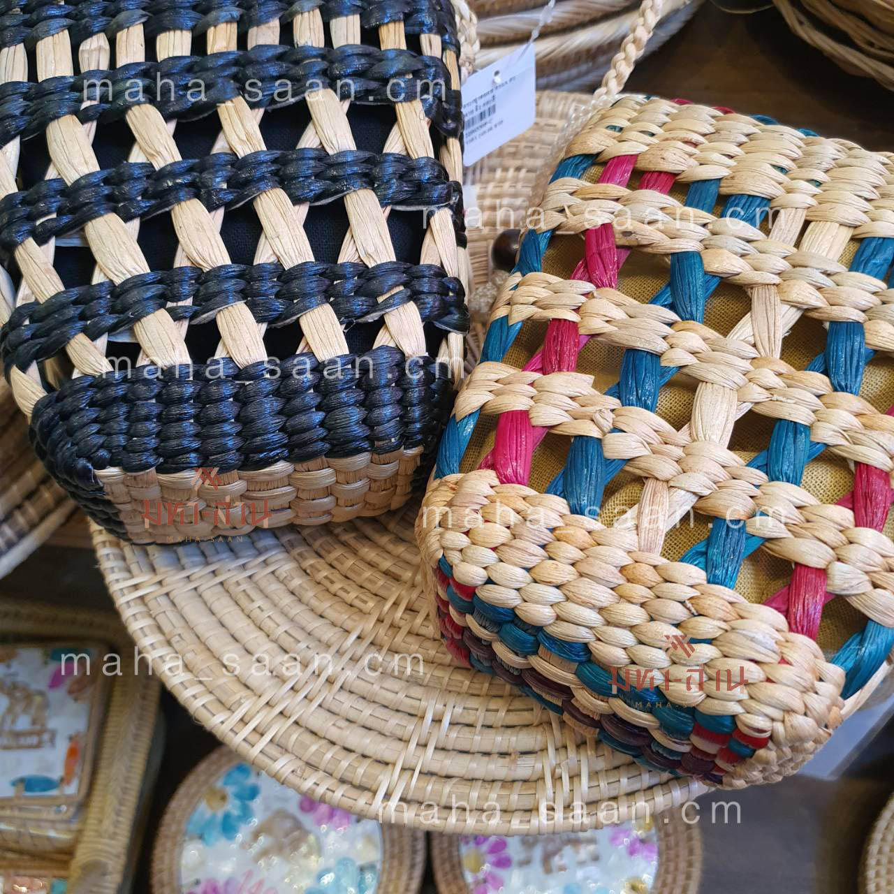 กระเป๋าผักตบชวาสาน สะพายข้าง ใบเล็ก crossbody bags คละสี 🍃