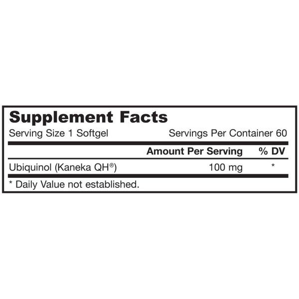 Jarrow Formulas, Ubiquinol, QH-Absorb, 100 mg, 60 Softgels