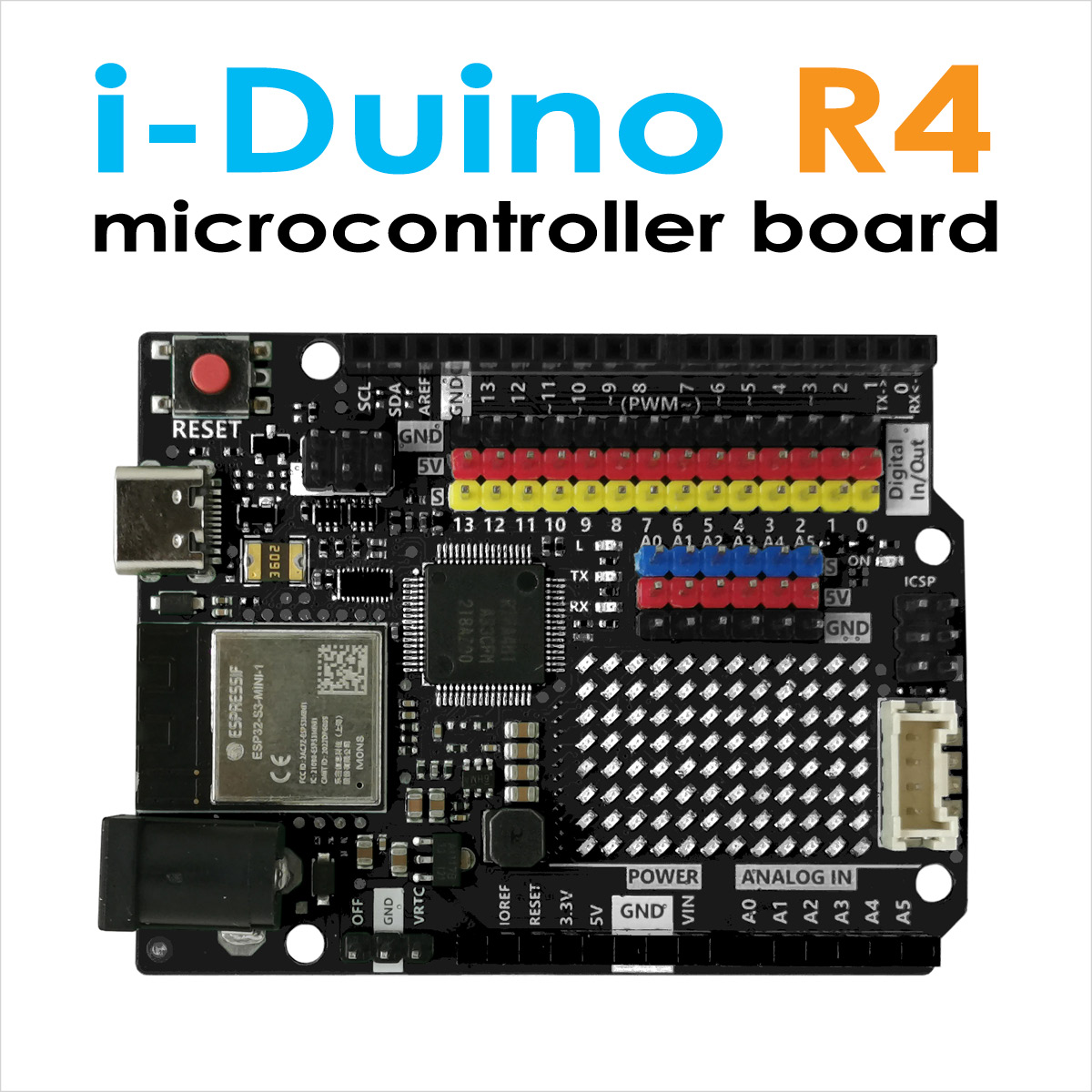 บอร์ดไมโครคอนโทรลเลอร์ i-Duino R4 เข้ากันได้กับฮาร์ดแวร์ Arduino UNO R4 WiFi