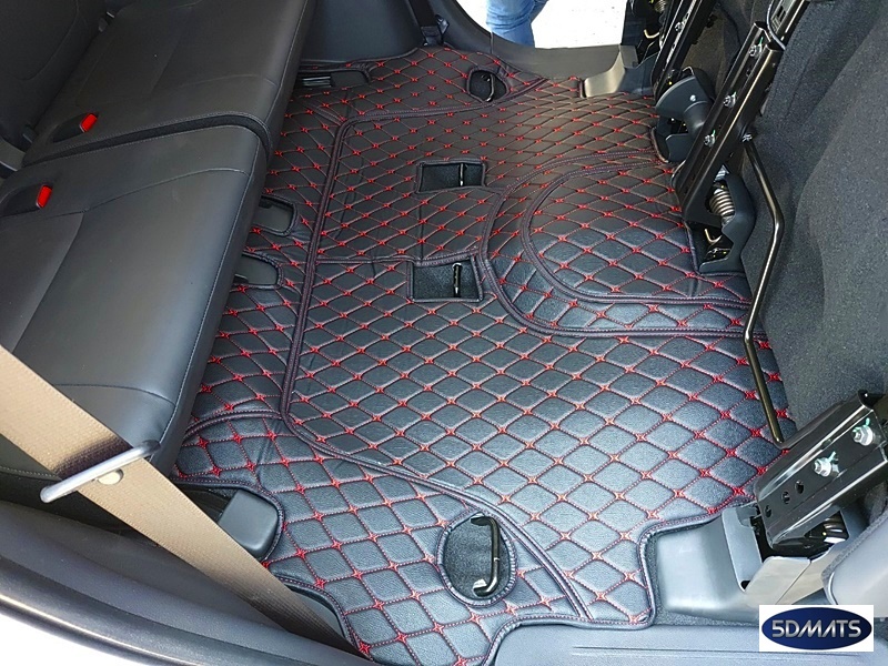 พรมปูพื้นรถยนต์6D XPANDER พรม6D สีดำด้ายแดง เต็มคัน (7ชิ้น) st