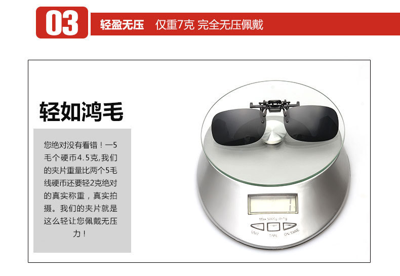 คลิปออนสำหรับแว่นสายตา Polarized