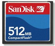 SANDISK - CF Card 512MB 20X Compact Flash Card