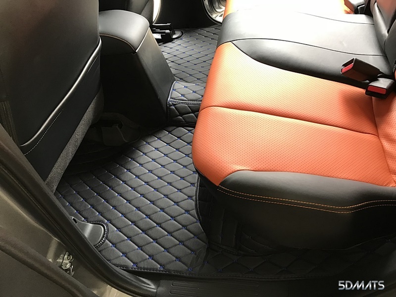 พรมปูพื้นรถยนต์6D TRITON CAB 2015-2018 รุ่น VIP สีดำด้ายน้ำเงิน เต็มคัน