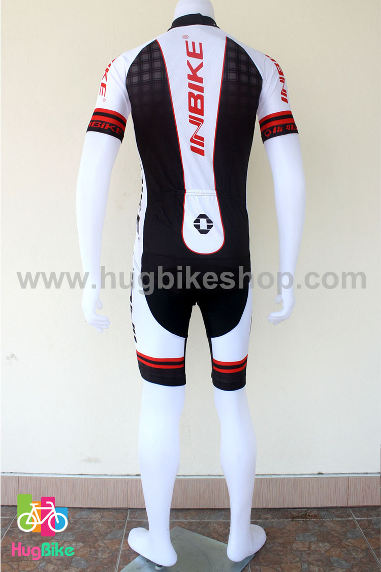 ชุดจักรยานแขนสั้นทีม INBIKE 16 (01) สีดำขาวแดง