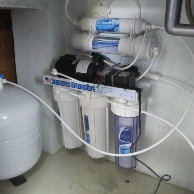 ชุดถังกรองน้ำภายในบ้าน2ถังขนาดจุสาร100ลิตร+เครื่องกรองน้ำระบบRO