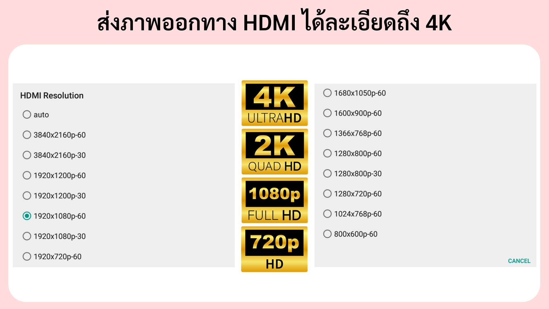 Quickshare ส่งภาพออกทาง HDMI ไร้สาย