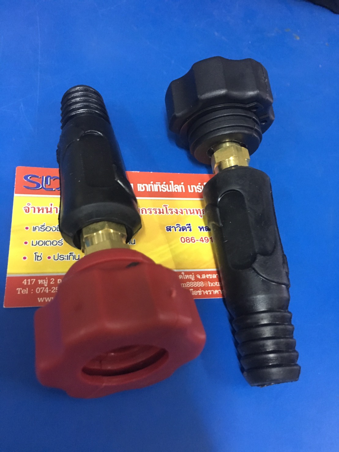 ข้อต่อสายเชื่อม เกลียวใน สีดำ TH-P-25M-B "M-WELD" ดำ