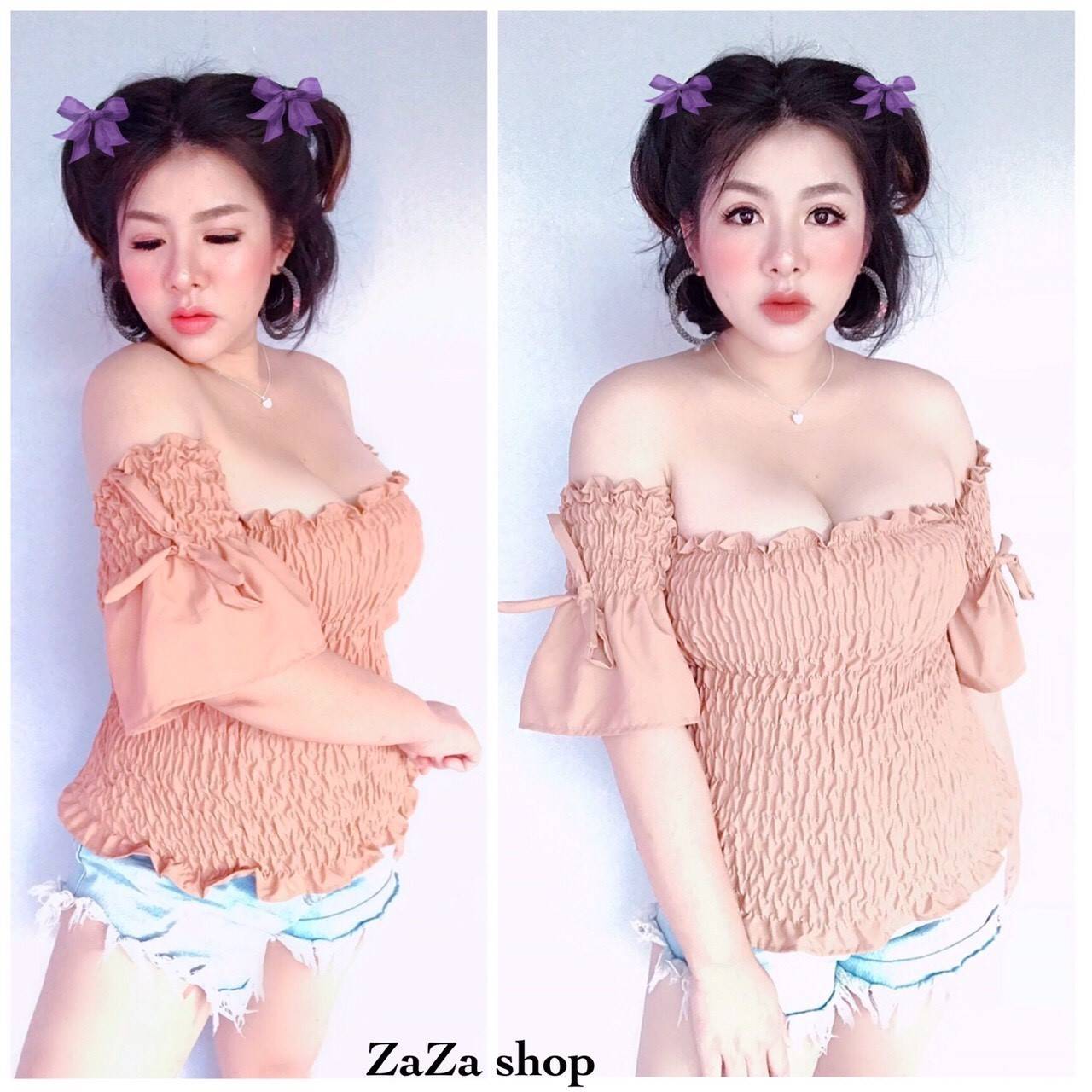 เสื้อแฟชั่นเปิดไหล่ สาวอวบใส่ได้ค่ะ