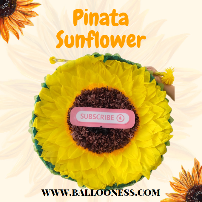 พินาต้า ดอกทานตะวัน / Pinata Sunflower พร้อมไม้ตี (ไม่มีขนม)