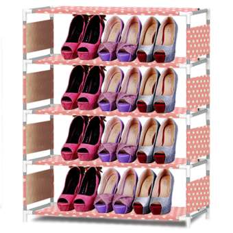 HOUSE BRAND Shoe Rack ชั้นวางรองเท้า 5 ชั้น - Peach Dot