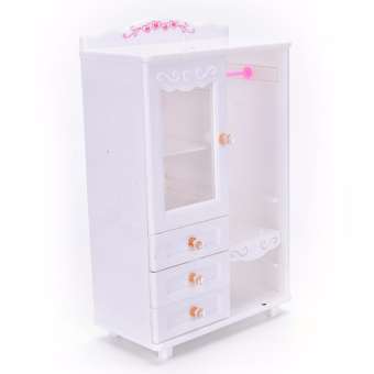 Plastic Furniture Living Room Wardrobe for Barbie Dollhouse Accessories Toy