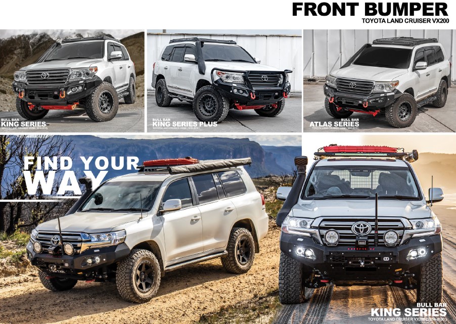 KING SERIES BULL BAR - PLUS & ATLAS SERIES BULL BAR TOYOTA LAND CRUISER VX200