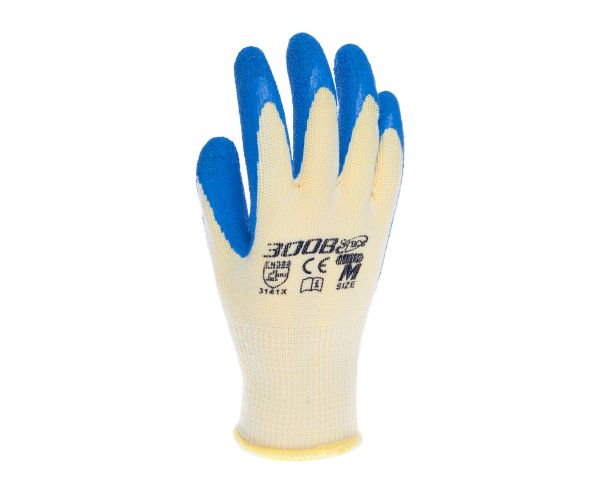 ถุงมือผ้าเคลือบยาง สีน้ำเงิน รุ่น 300B